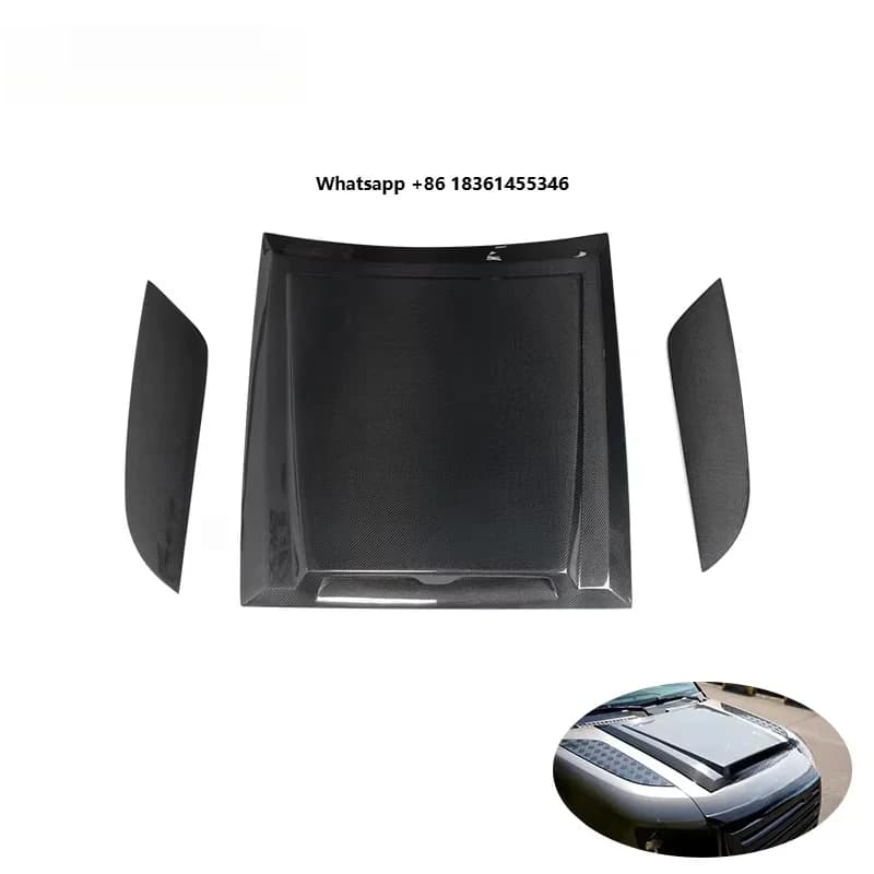 For Bonnet Defender 90/110 LM Style Carbon Fiber Engine Cover Front
