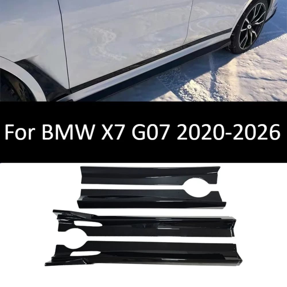 Side Skirt Extensions For BMW X7 G07 2020-2026 Black Warrior Style 4PCS ABS Rocker Panel Splitter Exterior Body Kit Trim Upgrade