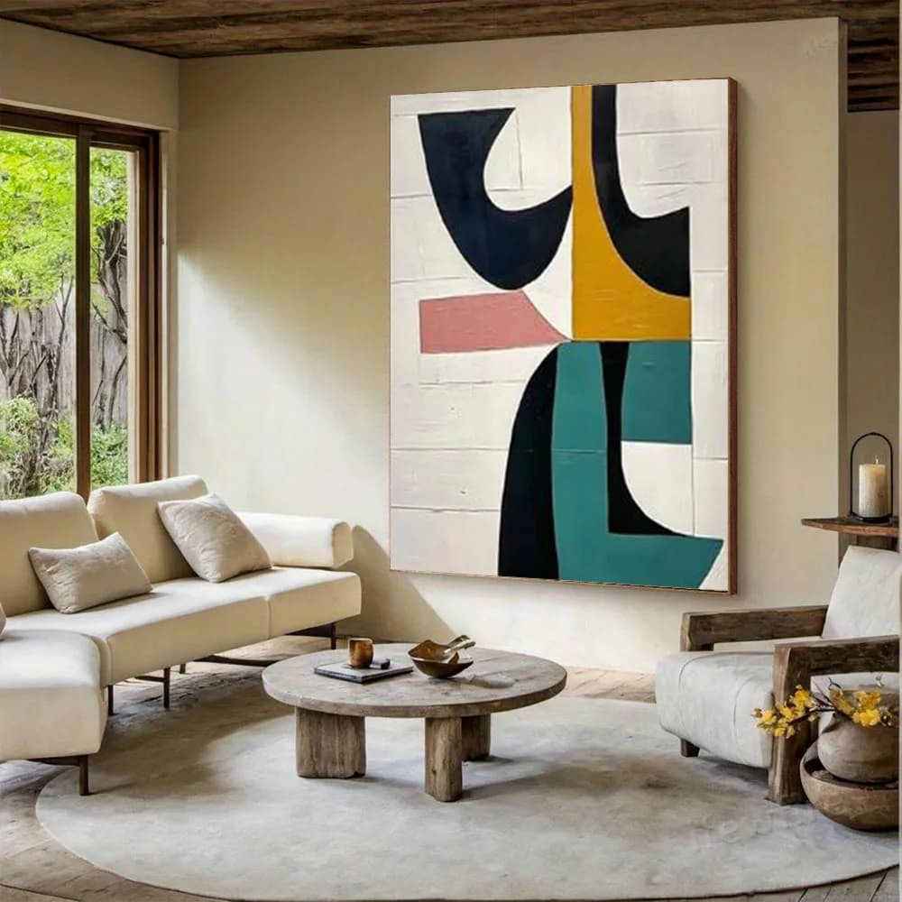 Nordic Wall art images enhance aesthetic Hand-Painted Oil Paintings on Canvas Mural Wall Art Picture For Living Room Home Decor