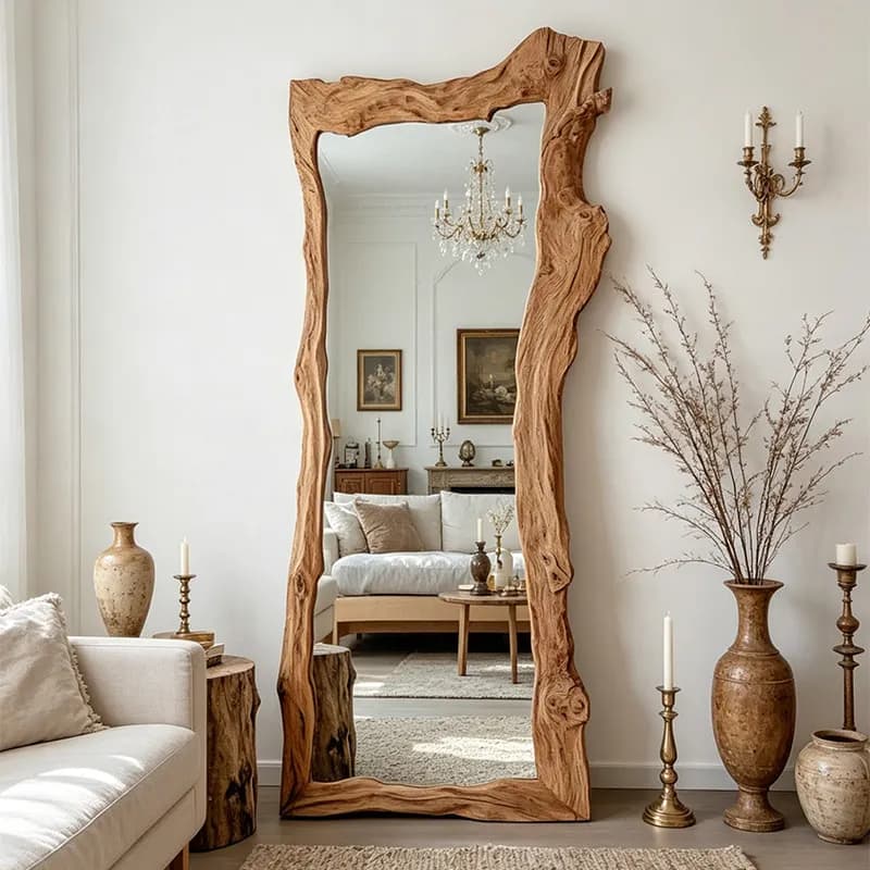 Modern Moving Mirror Standing Long Xenomorph Full Body Girls Bedroom Bathroom Luxury Mirror Mirror Espelhos Home Decorations