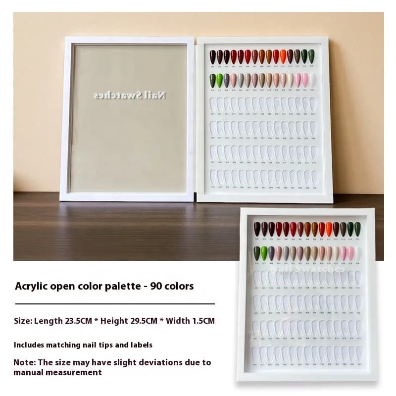 Premium Nail Art Color Card Book Acrylic Pattern Board Display Frame For Nail Polish Glue Style Showcase