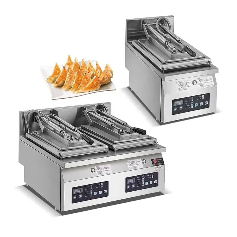 Top Quality Factory Price 220V Gyoza Styles Automatic Dumpling Fryer/ Gyoza Frying Machine/Dumpling Cooker Grill