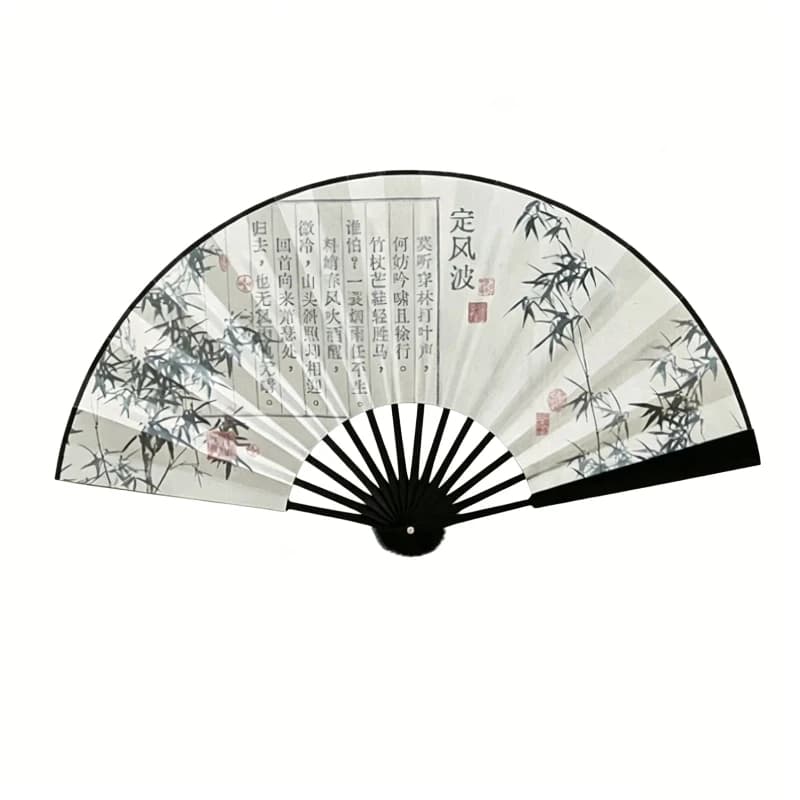 Portable Men Folding Hand Fan Chinese Style Double-sided Silk Fans Women Hanfu Qipao Catwalk Photography Props Dance Show Fans