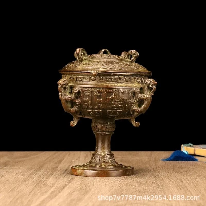 Brass alloy craft four-beast incense burner home living room decorative ornament