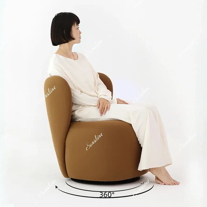 MSingle Balcony Sofa Leisure Chair Rotatable Fabric Bedroom Dressing Stool