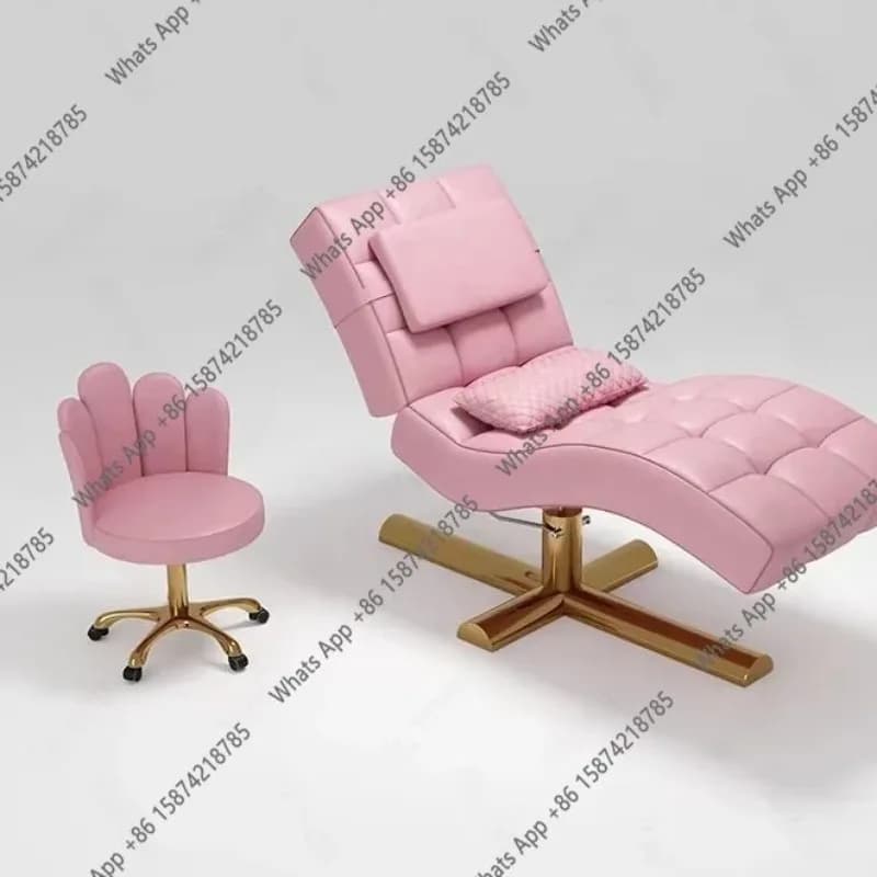 LO 2026new Beauty Bed Beauty Salon Special Spa Massage S-shaped Eyelash Graphic Embroidery Face Height Of Head Adjustable