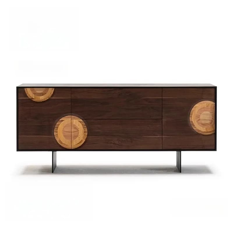 CX retro solid wood, medieval style dining side cabinet, living room integrated decorative entrance cabinet against the wall