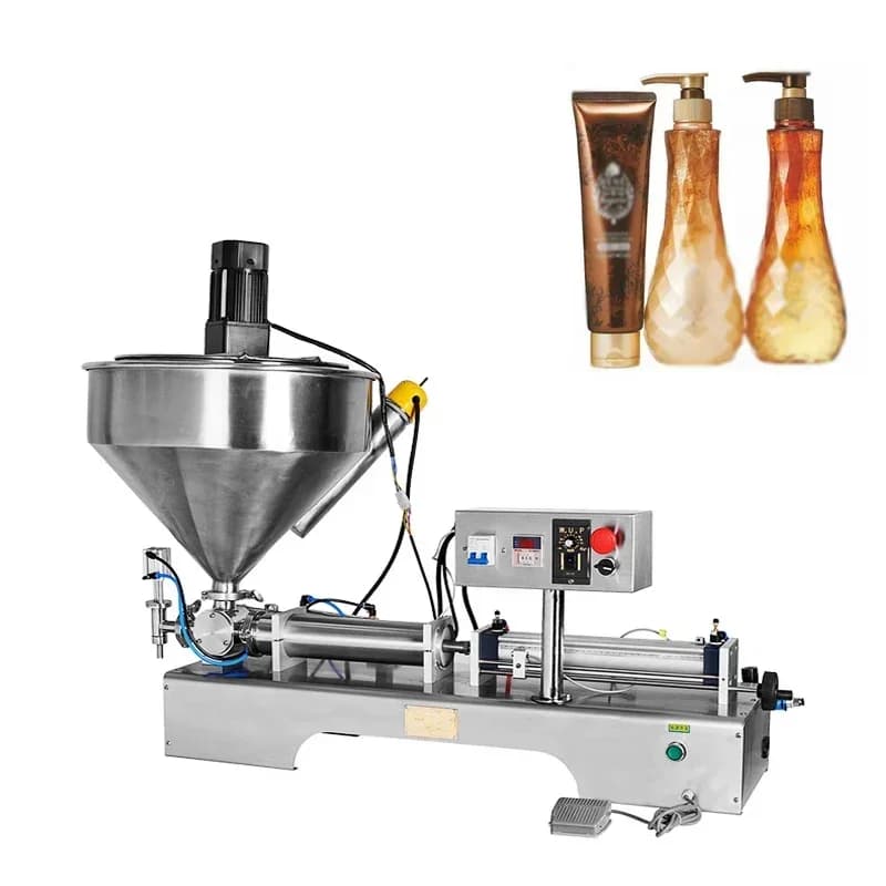 Pneumatic Paste Filling Machine Heating And Stirring Type Filling Machine Electric Creamy Cosmetics Single Head Filler
