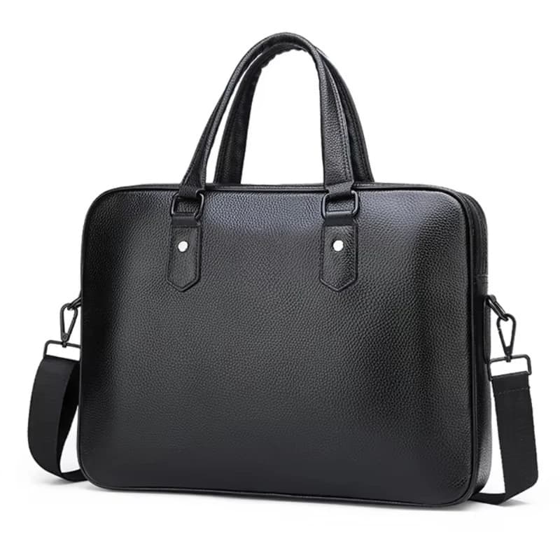 Men's business handbag leather large capacity briefcase fashion work professional shoulder messenger bag
