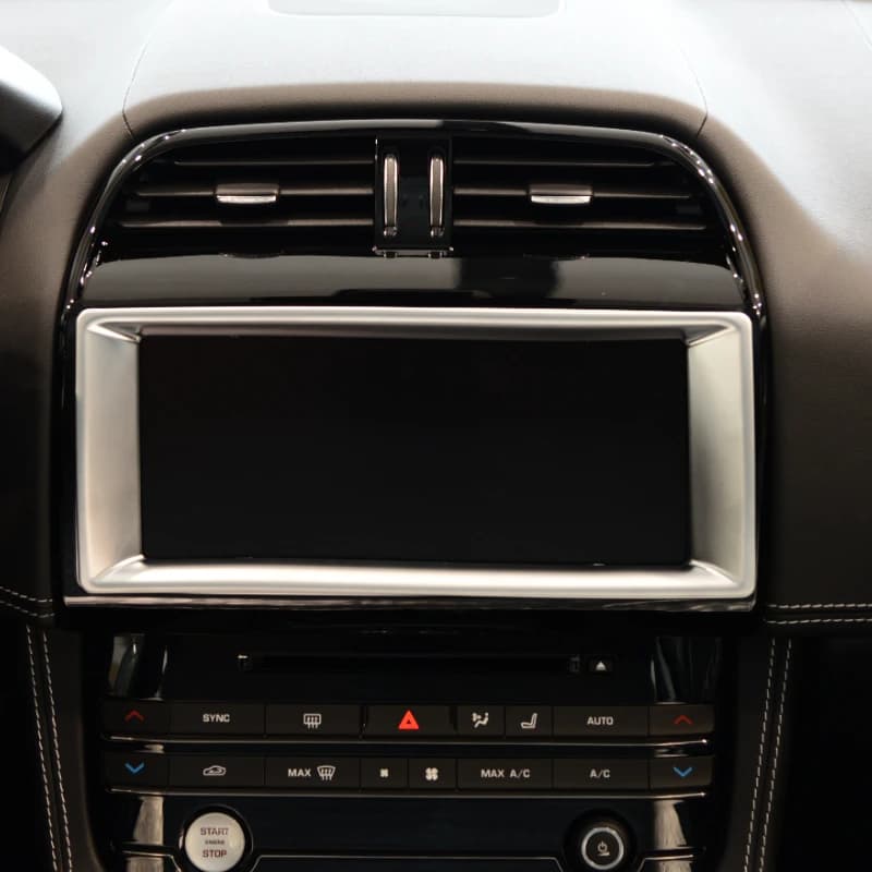 Suetlcoity For Jaguar F-Pace 2016 ABS Silver Car Dashboard Navigation Screen Frame Cover Trim Interior Car Accessories