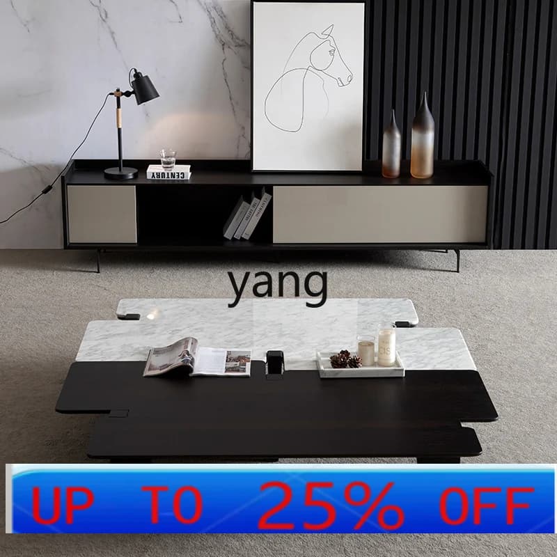 LMM marble coffee table creative Italian minimalist wabi-sabi style combination coffee table