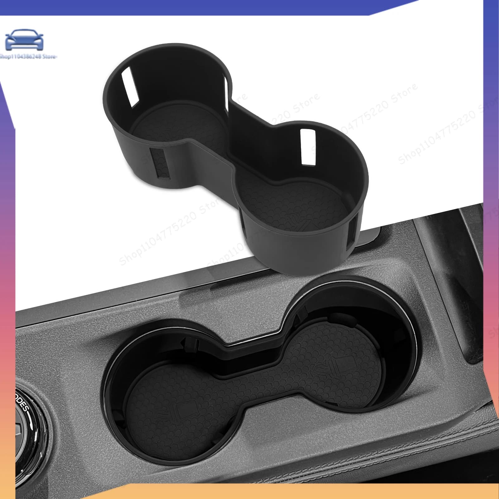 Cup Holder Storage Box Shock-Absorbing Central Armrest Cup Tray Silicone For Ford Ranger 2024 2025