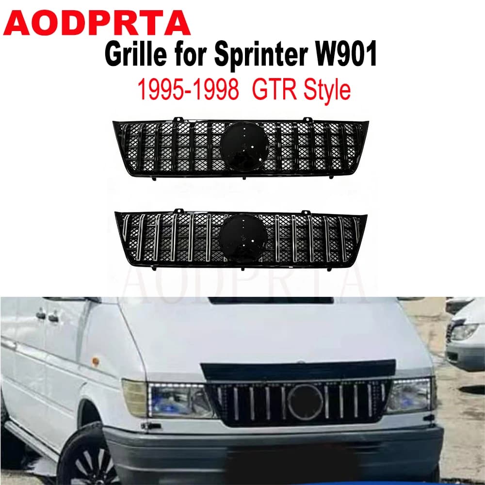 1995-1998 For Mercedes Sprinter W901 901 GTR GT Style Front Bumper Mesh Hood Grille Grill