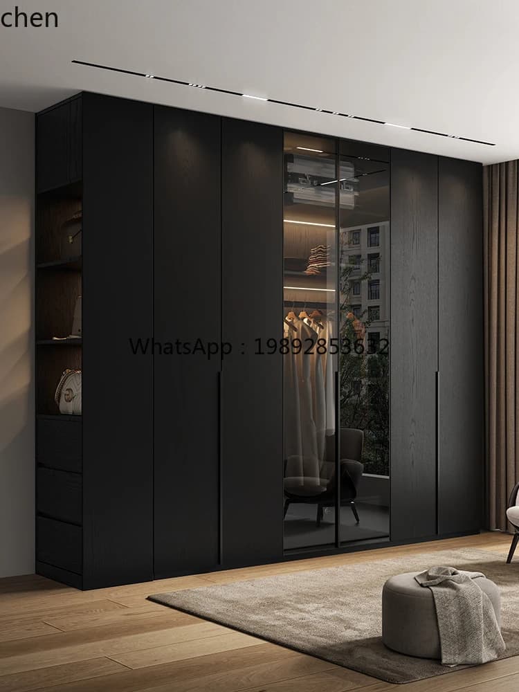 European Pine Board Solid Wood Wardrobe Bedroom Home Use One Door to Ceiling Cabinet Modern Simple Storage Closet