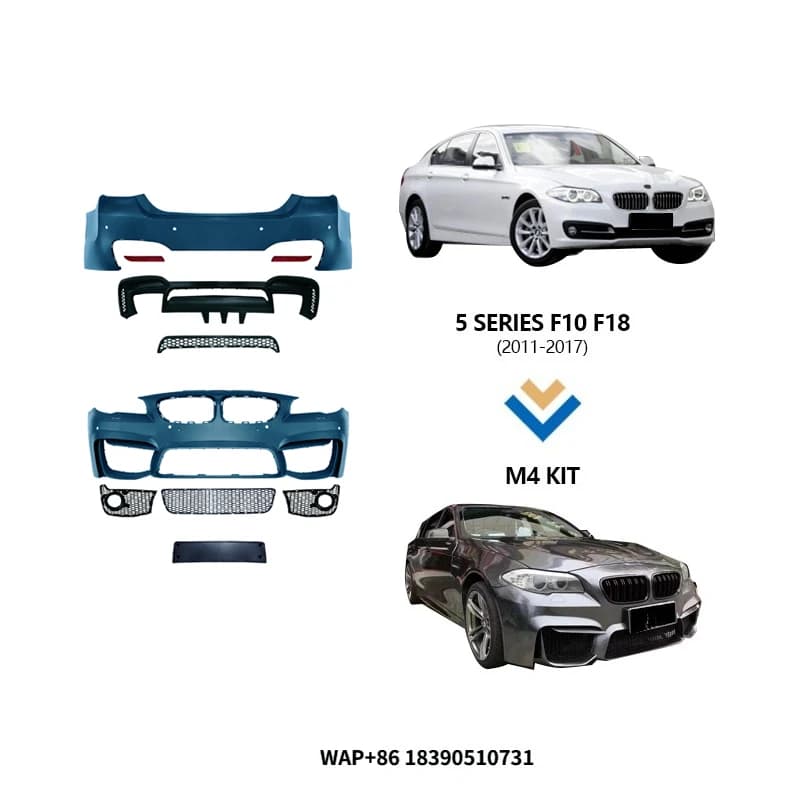 Auto Facelift BodyKit Front Bumper for F10 F18 to M4 Conversion Modified Body Kit 11-17 Years High-Performance