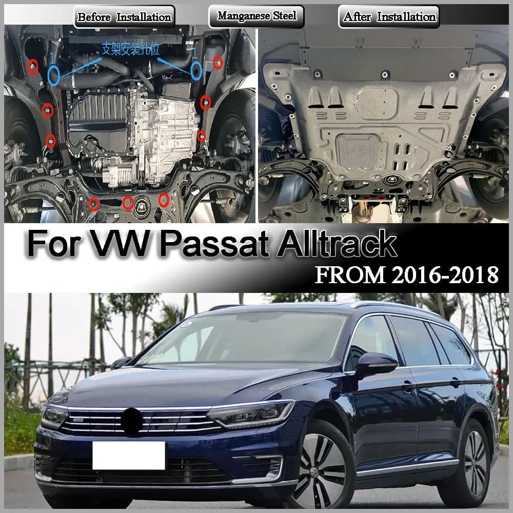 For VW Passat Alltrack 2016-2018 1.4T 2.0T Engine Guards Aluminum-magnesium alloy Manganese Steel Alloy Engine Protection Device