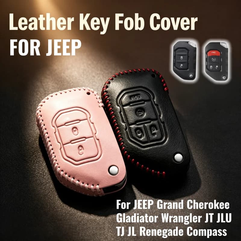 2 4Buttons For JEEP Grand Cherokee Gladiator Wrangler JT JLU TJ JL Renegade Compass Key Case Shell Cover Holder Keychain Keyless