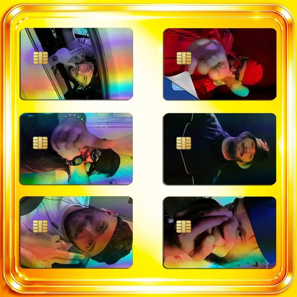 For Rapper Singer Jul Credit Bank Sticker ID Access Card Cover Skin Rainbow Color Laser Stickers Film
