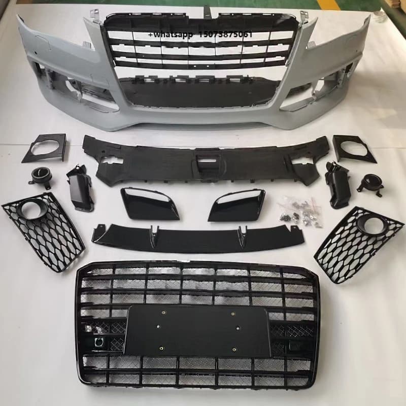 High Quality PP Material Body Kit for A8 D4 Modified RS8 Model Include Front Bumper Grille for  A8 2011-2018