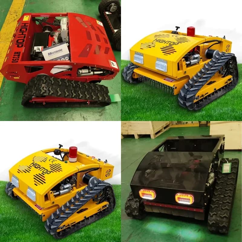 2026 New Design HT550 HT800 Electric Crawler Mini Remote Control Lawn Mower HT750 Grass Cutter