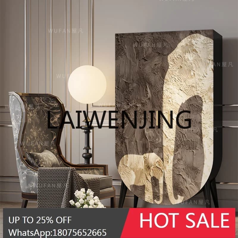 Modern Minimalist Double-Door Wardrobe Bedroom and Household Living Room Meal Side Decorative Storage Customized Storage Cabinet