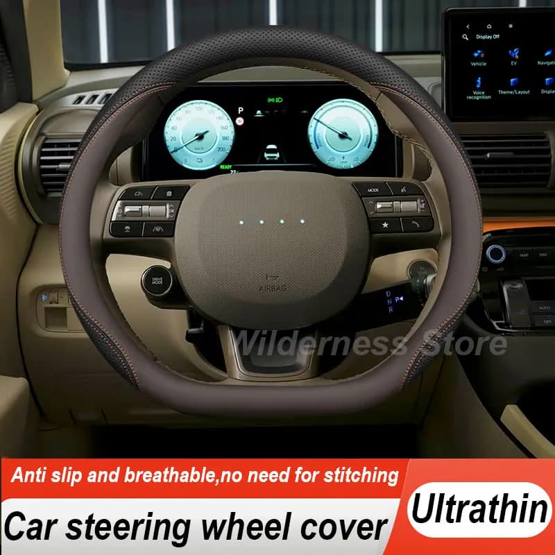 Hot Sales Leather Car Steering Wheel Cover For Hyundai Casper EV Hyundai Inster AX1 EV 2024 2025 2026 Auto interior Accessories