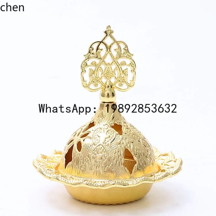 WW20 mini incense burner creative golden pagoda incense holder small metal aromatherapy burner