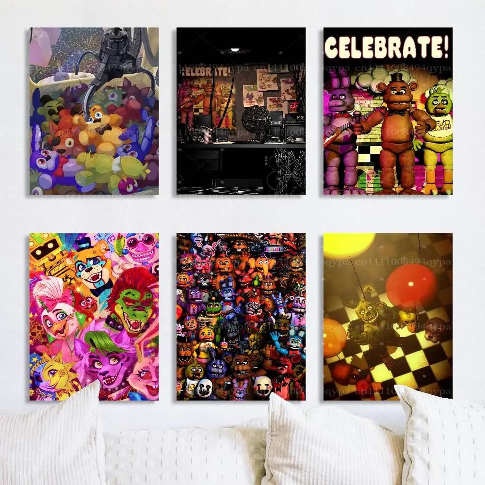 F-FNAF F-Five Nights At Freddys Poster Gift for Men Women Wall Decor for Living Room  Bedroom Office UNFRAMED Wall Art