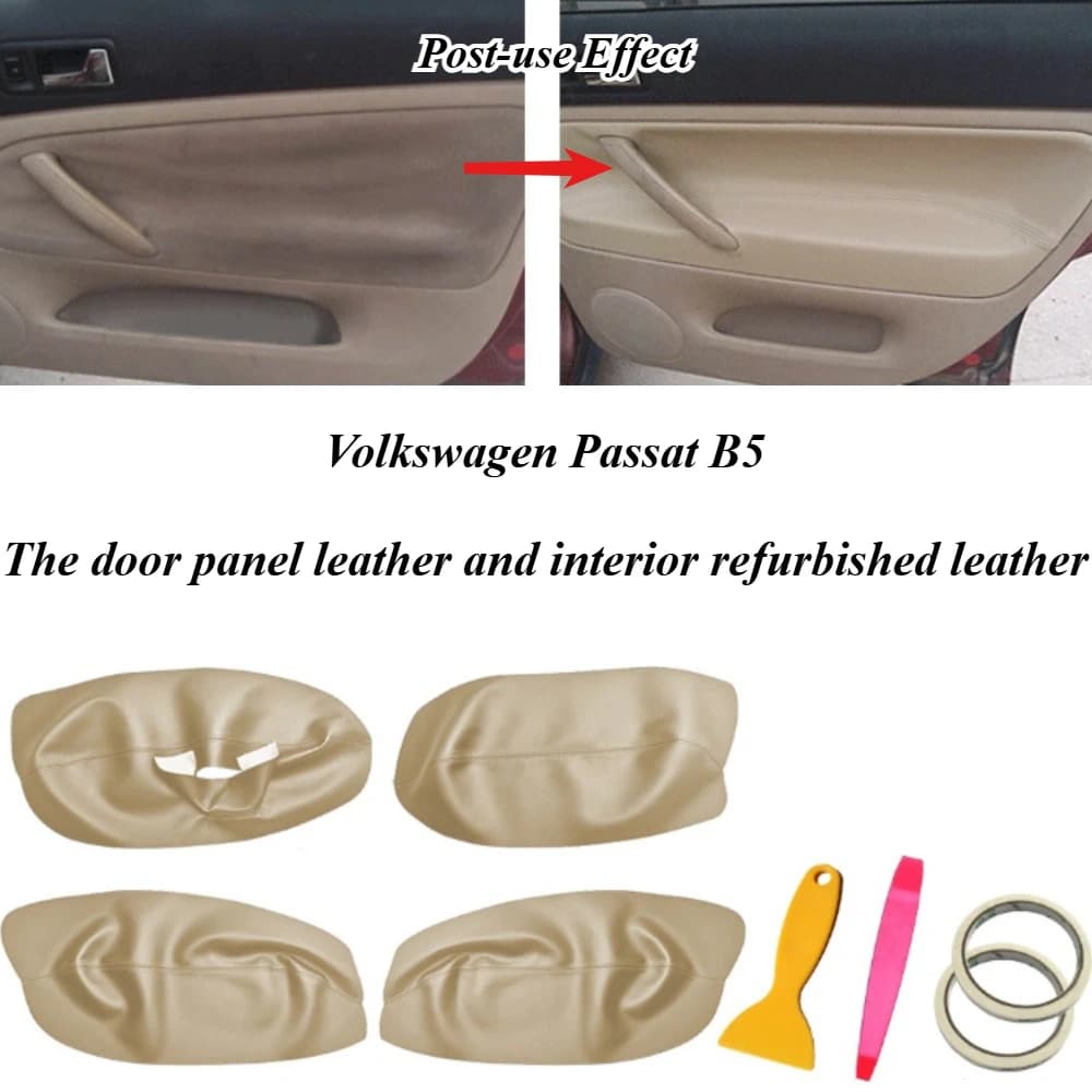 For Volkswagen Passat B5 1998-2006 Interior Door Panel Cover Set Leather Look Surface Upgrade Customization Accessories Kit Car