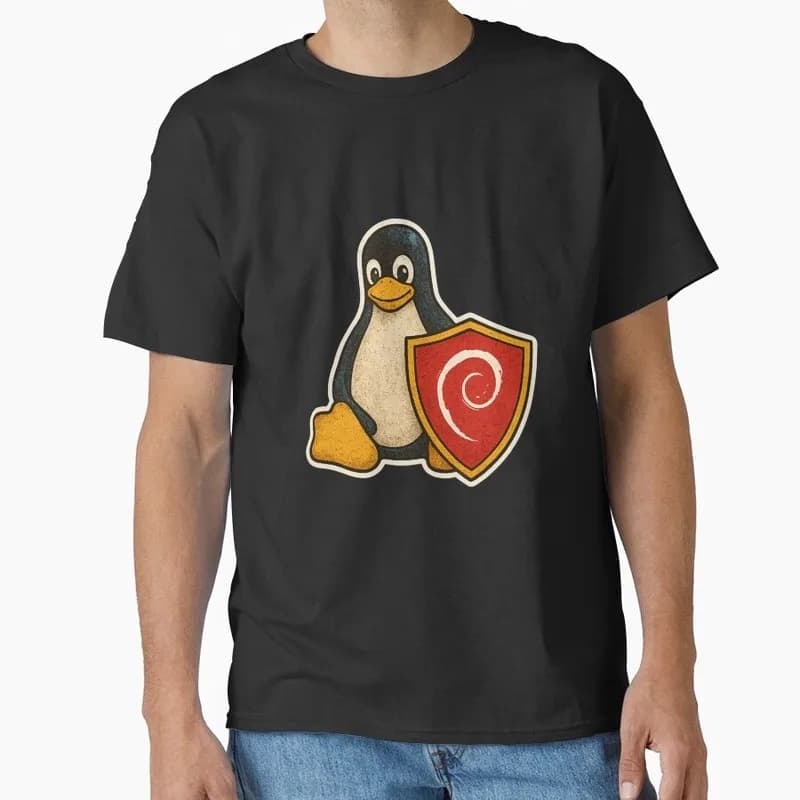 Linux TUX Debian Linux Operating System Graphic T‑Shirt Short Sleeve Tees Geek IT Developer Fan Gift Streetwear S-6XL