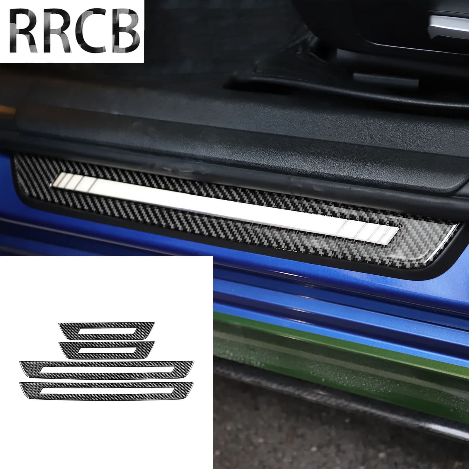 For BMW 3 Series G20 G28 325li 330d 335 2019-2021-2024 Carbon Fiber Door Sill Threshold Bar Interior Accessories Cover Sticker