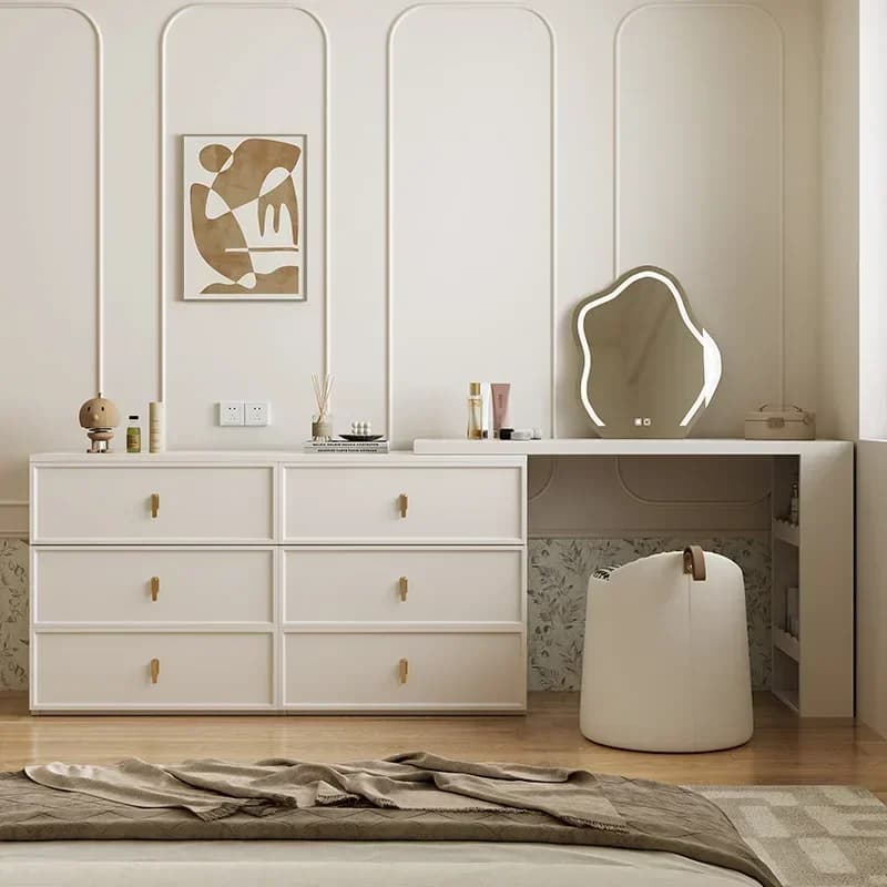 Modern Bedroom Makeup Vanity Table Drawers Accessories Large Storage 6 Drawers Dressing Table Corner Penteadeira Home Furniture