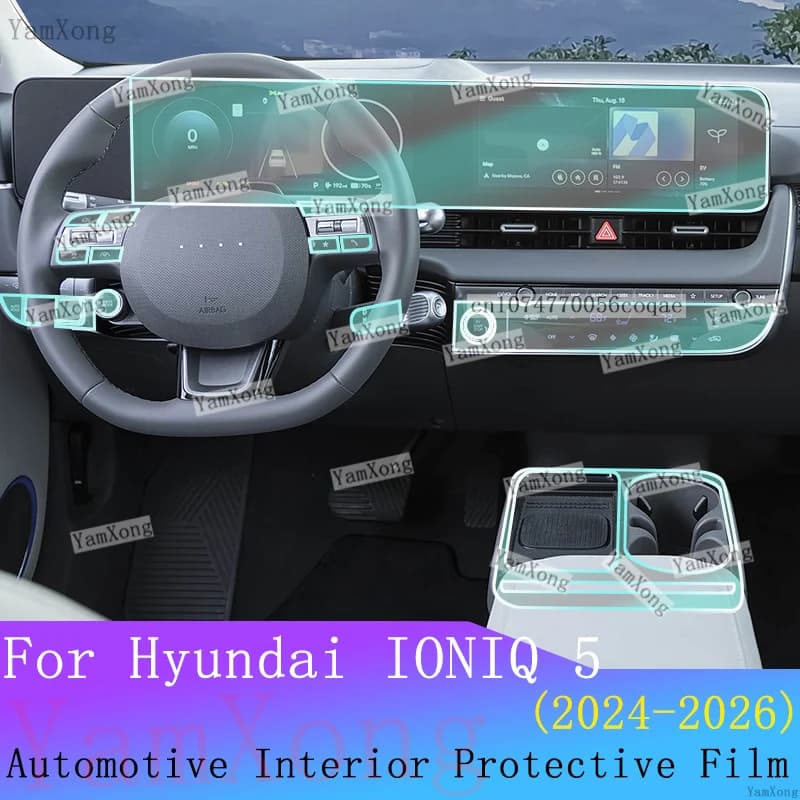 For HYUNDAI IONIQ 5 interior Film suit Navigation screen Transparent Anti-scratch Sticker Center Console Panel Protection Film