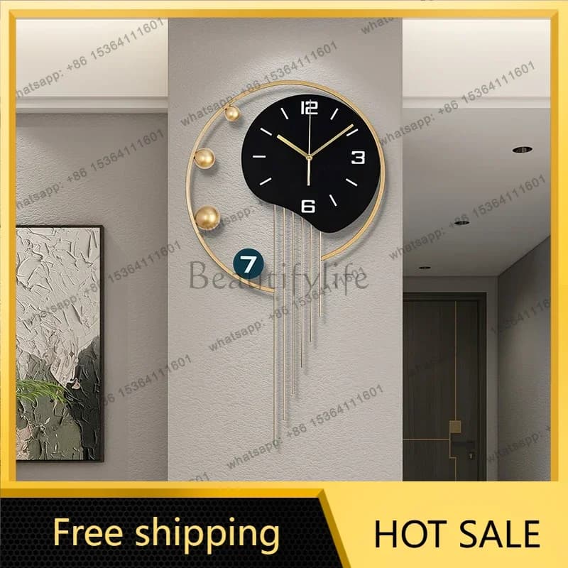 LJY Unique Designer Wall Clock Artistic Modern Minimalist Silent Non Ticking Conversation Piece for Living Room Office Home Deco