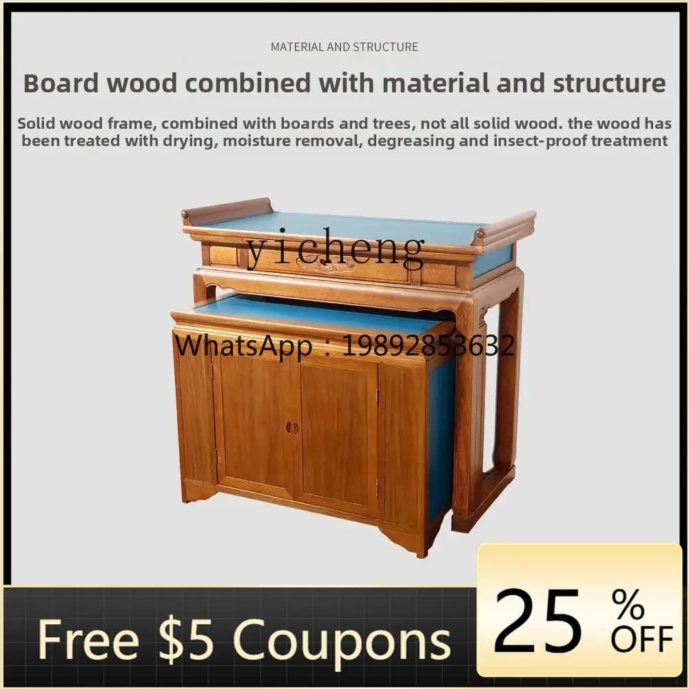 A1  golden silk sandalwood table for incense case household shrine living room Buddha table for table
