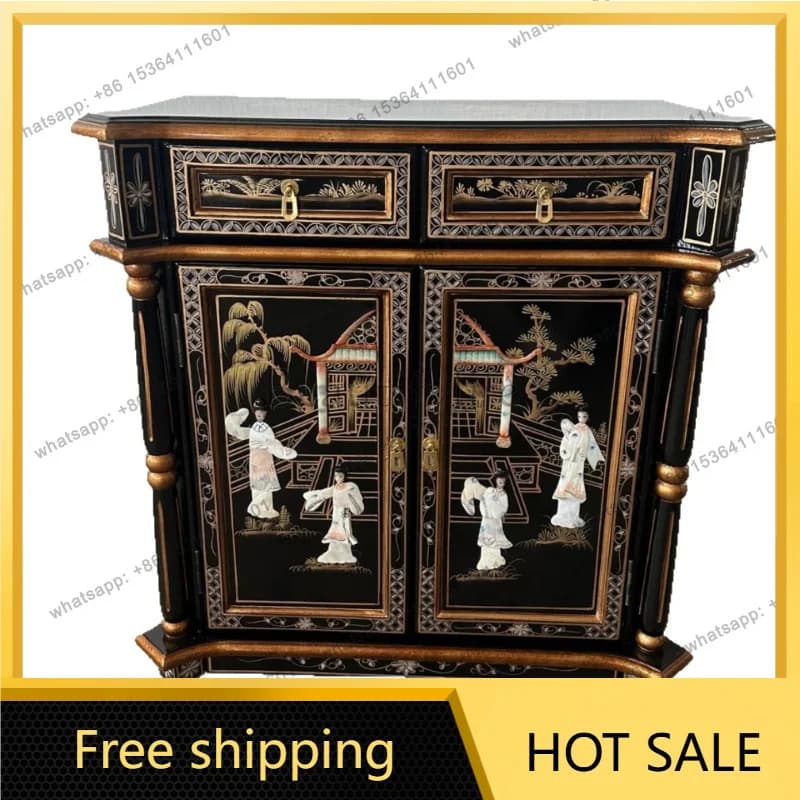 Zj. Two buckets and two doors lockers classical painted furniture PU bright paint