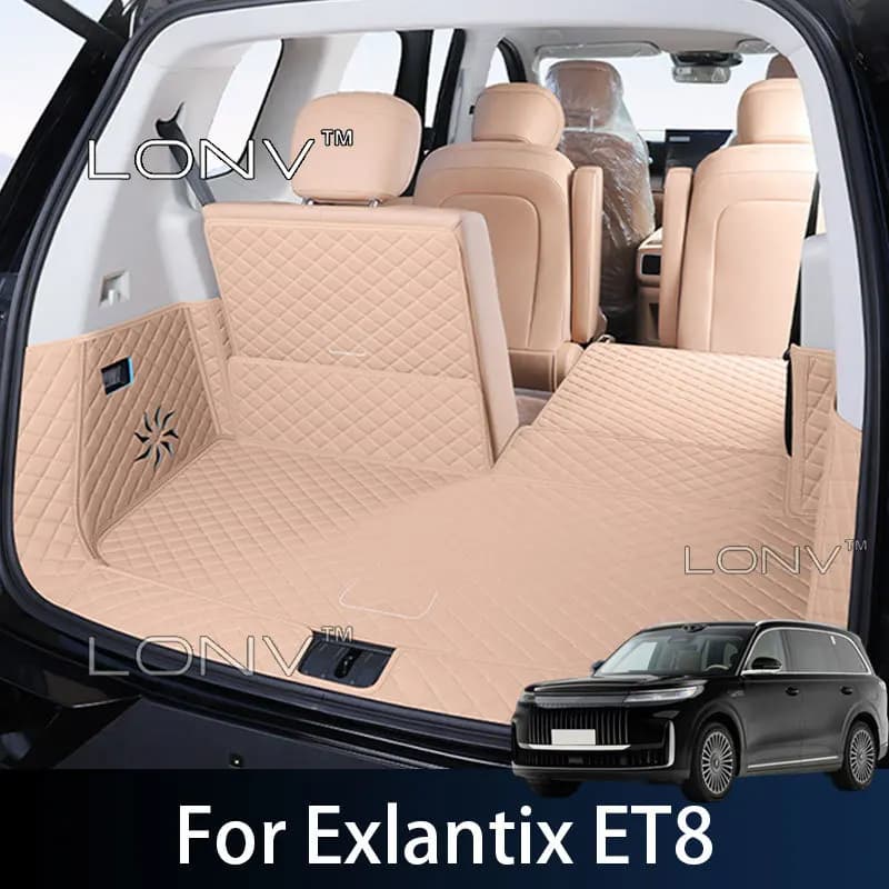 Car Trunk Mats For Esteo Exlantix ET8 Exeed ET8 2026 2027 Car Leather Waterproof Trunk Mat Trunk Cover Protection Accessories
