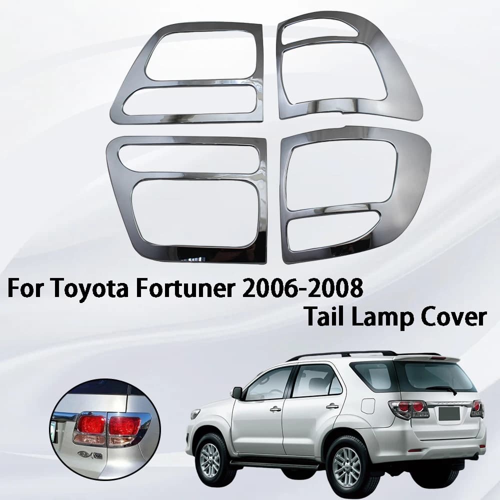 Tail Light Rear Lights Decorate Cover Trim ABS Chrome For Toyota Fortuner 2006 2007 2008 Rear Lamp Covers Car Accessories