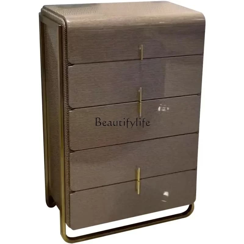 56Italian light luxury chest of drawers villa suite solid wood chest of drawers