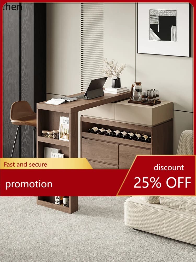 ZML Extendable Bar Cabinet Integrated Small Apartment Home Sofa Side Cabinet Living Room Partition Storage Cabinet