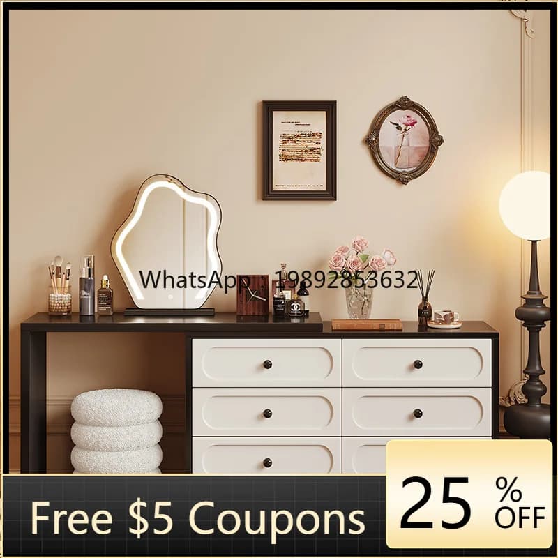 HYS medieval dresser chest cabinet integrated modern bedroom simple bedside cabinet new retro makeup table