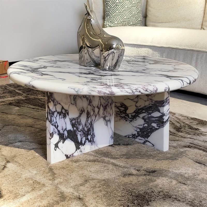 White Unique Coffee Table European Round Design Minimalist Space Coffee Table Marble Luxury Meuble Salon Living Room Furniture