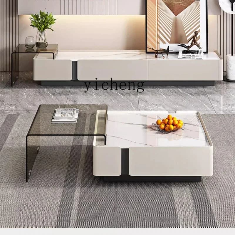 Coffee Table TV Cabinet Combination Modern Simple Household Small Apartment Living Room Retractable Cabinet-X31