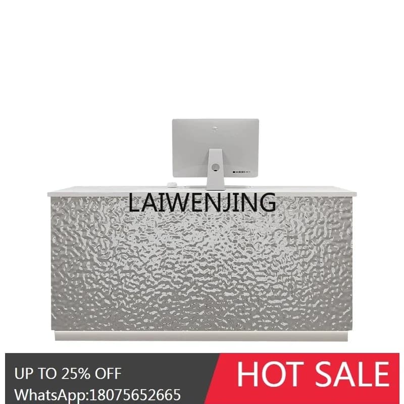 clothing store checkout page Simple modern water ripple stainless steel bar cabinet