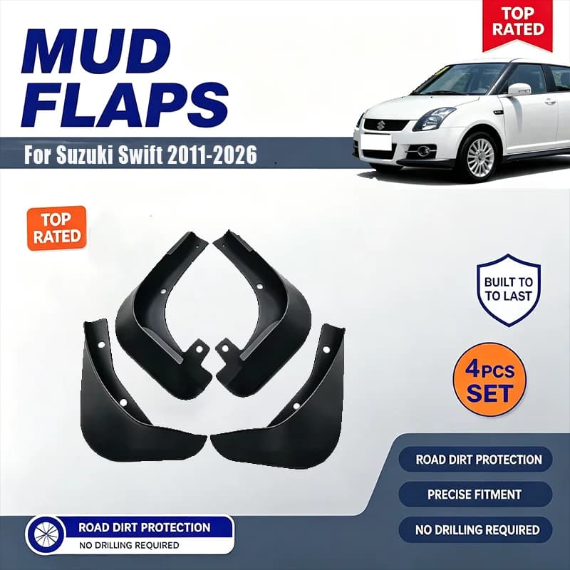 For Suzuki Swift 2011-2026 4Pcs Mud Flaps Splash Guards Front Rear Wheel Fender Mudguards Car Exterior Protection