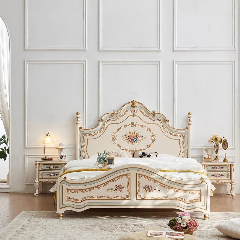 Wood Unique Bed Bedroom Under Storage French Queen Bed Children Nightstands Cama De Lujo Para Dormitorio Home Decoration