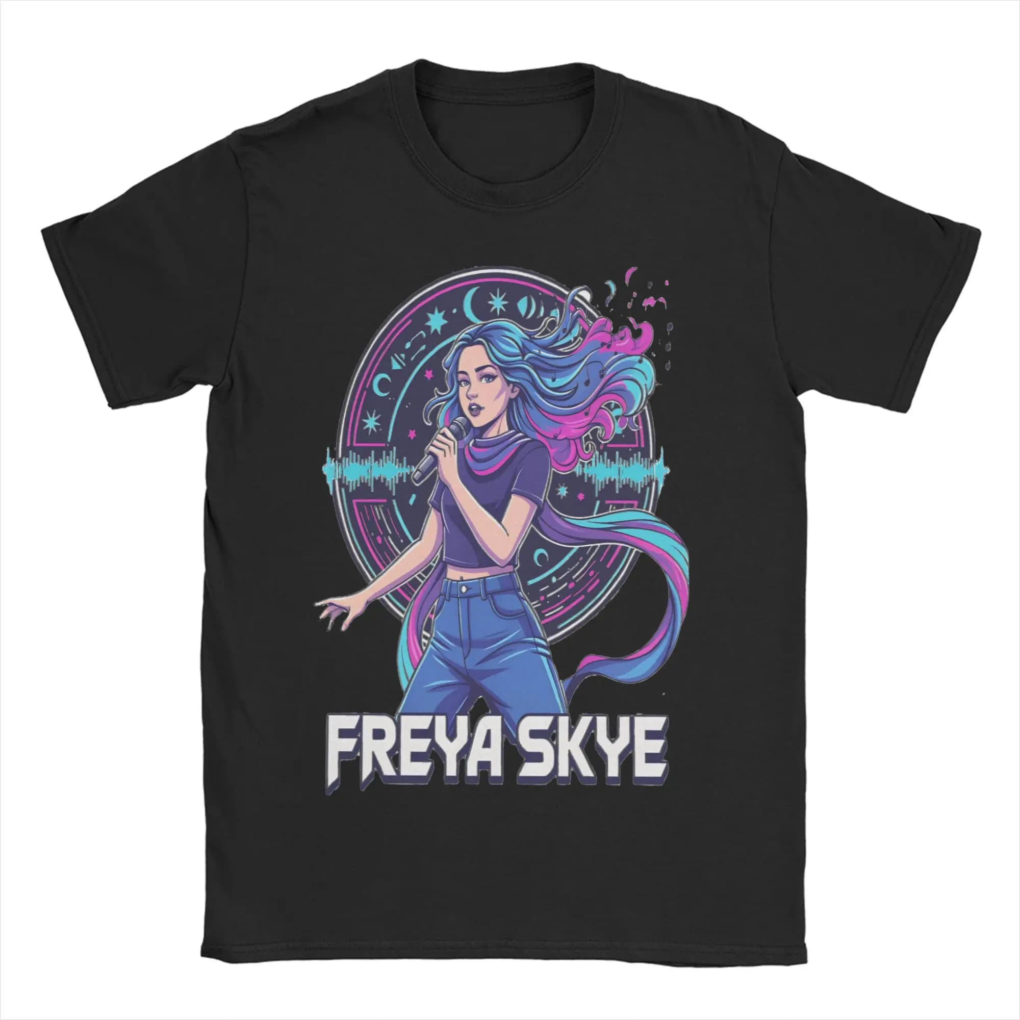 Freya Skyes  Pure Cotton T-Shirt For Mens Summer  Aesthetic T Shirts O Neck Trendy Cool Tees Oversized Casual Clothing