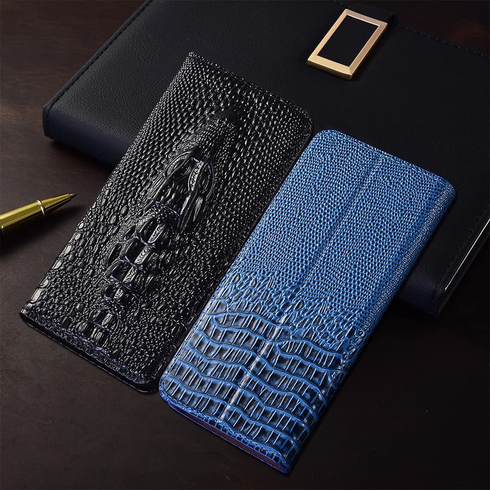 Crocodile Head Genuine Leather Flip Case For Samsung Galaxy A20 A30 A40 A50 A60 A70 A80 A90 A11 A21 A31 A41 A51 A71 Cover Cases
