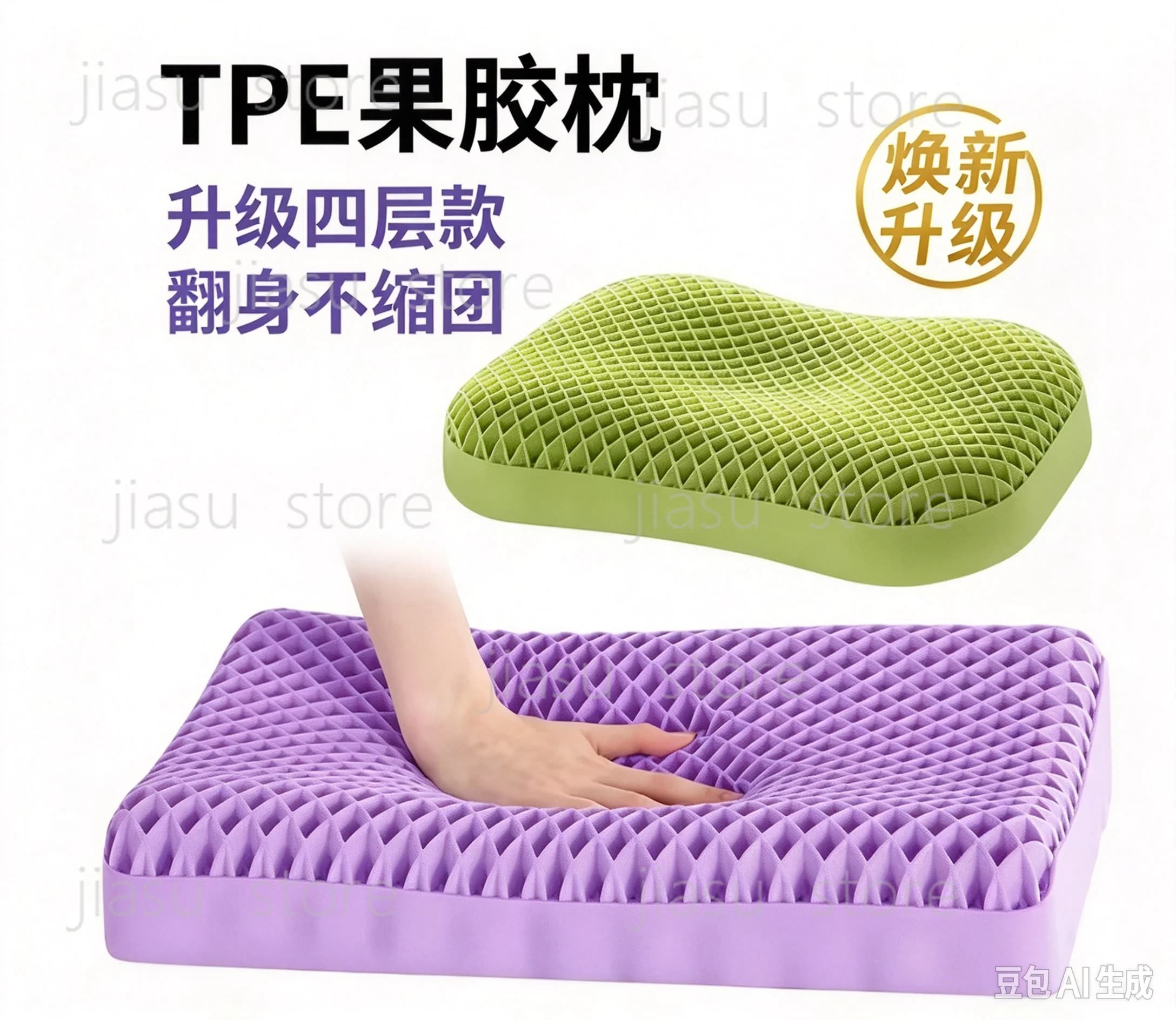 TPE Wing Shape Neck Pillow Pressure Free, Breathable Cervical Spine Support Sleep Pillow, Washable Latex Comfort Cushion