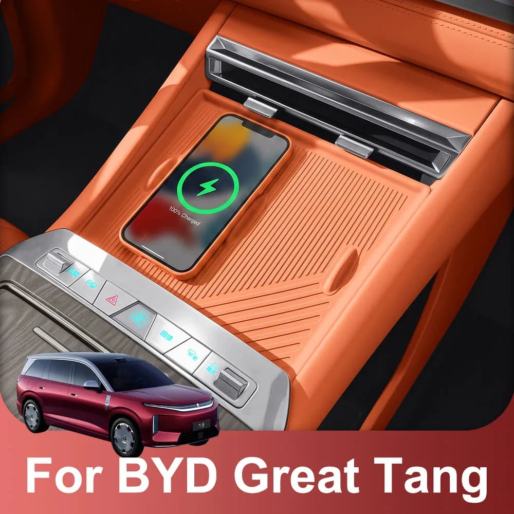 Fit For BYD Great Tang 2026 2027 Original Color Wireless Charging Silicone Pad Interior Supplies Scratch Resistant Dust-proof